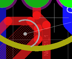 圖28 雙層手動(dòng)布線?使用Shift +SPACEBAR來選擇各種線的角度模式。