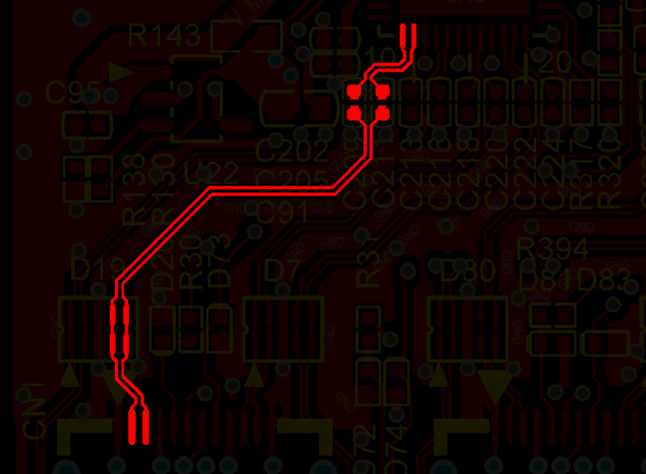差分線盡量走等長線、等距，避免時(shí)序偏差及共模干擾